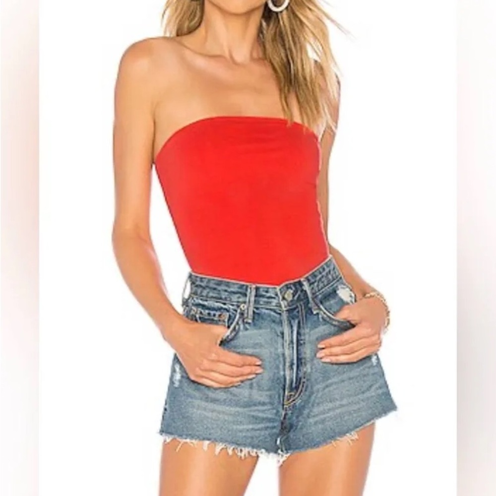 Red Strapless Bodysuit